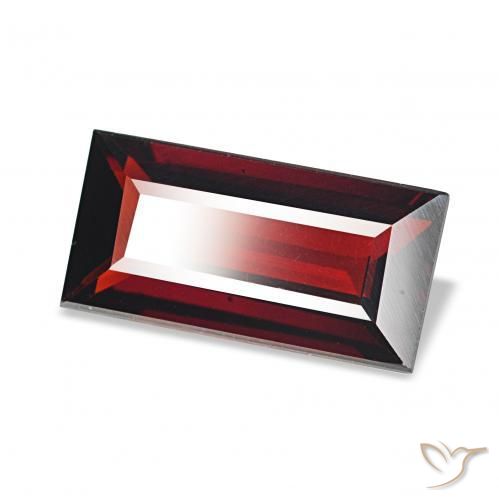 Granato Almandino Rosso scuro naturale da 1.74 ct, Taglio a baguette, VVS