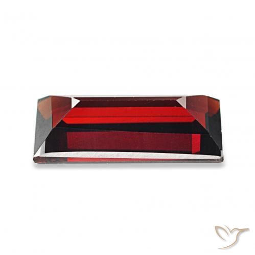 Granato Almandino Rosso scuro naturale da 1.74 ct, Taglio a baguette, VVS