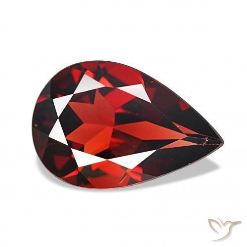 Granato Almandino Rosso scuro naturale da 2.95 ct, Forma a pera, VS
