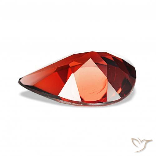 Granato Almandino Rosso Sangue Profondo naturale da 2.83 ct, Forma a pera, VS