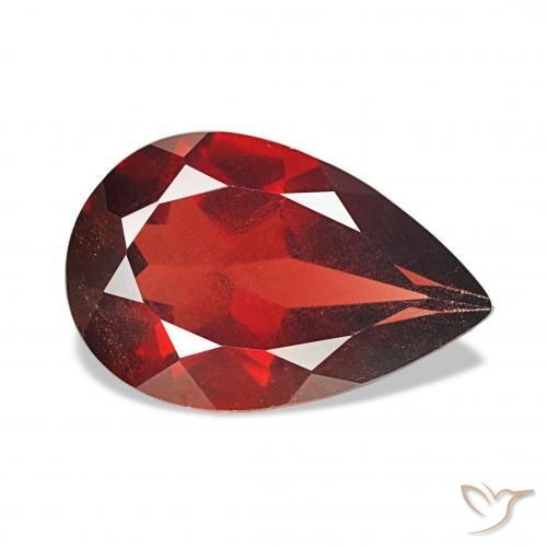 Granato Almandino Rosso medio naturale da 2.98 ct, Forma a pera, VS