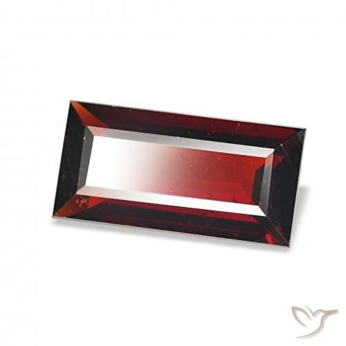 Granato Almandino Rosso scuro naturale da 1.65 ct, Taglio a baguette, VVS-VS