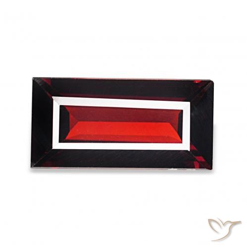 1.66ct Rosso scuro Granato Almandino, Taglio a baguette, VVS