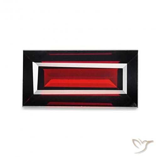 1.76ct Rosso scuro Granato Almandino, Taglio a baguette, VVS