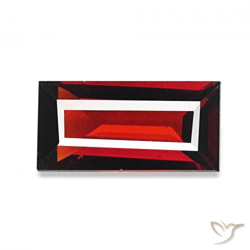 1.66ct Naturale Rosso scuro Granato Almandino, Taglio a baguette, VVS, Photo A