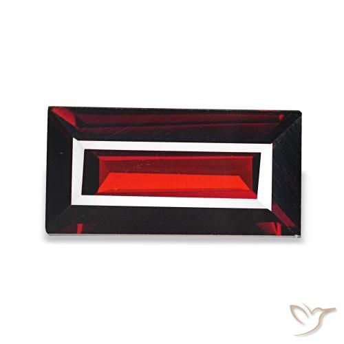 1.78ct Rosso scuro Granato Almandino, Taglio a baguette, VVS