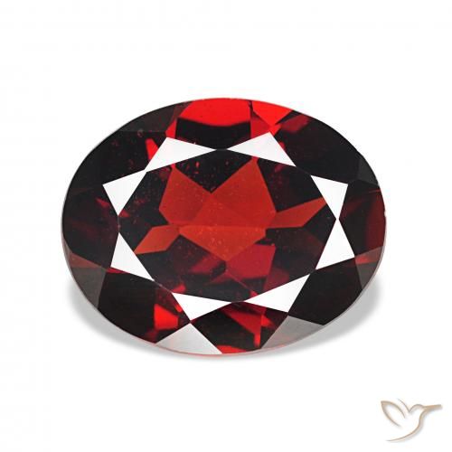 Granato Almandino Rosso scuro naturale da 2.82 ct, Ovale, VVS