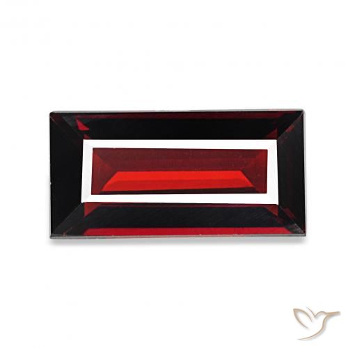 Granato Almandino Rosso scuro naturale da 1.64 ct, Taglio a baguette, VVS