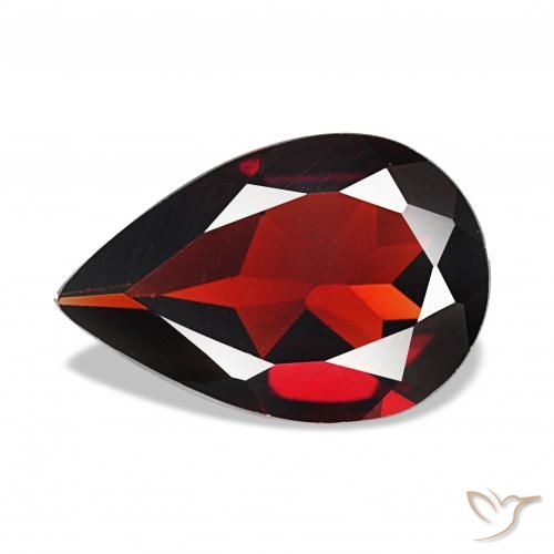 Granato Almandino Rosso scuro naturale da 2.67 ct, Forma a pera, VVS