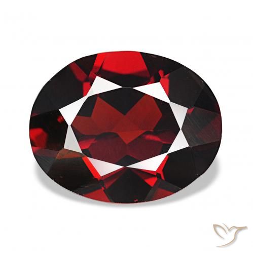 Granato Almandino Rosso scuro naturale da 2.60 ct, Ovale, VVS