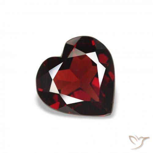 Granato Almandino Rosso scuro naturale da 1.47 ct, Cuore, VVS