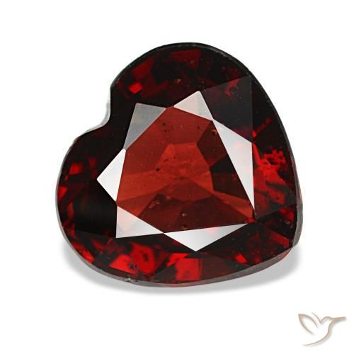 Granato almandino naturale rosso da 1,88 ct, a forma di cuore, VS