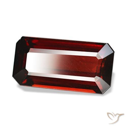 Granato almandino naturale rosso da 4,46 ct, taglio smeraldo, VS