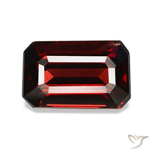 Granato almandino naturale rosso da 2,48 ct, taglio smeraldo, VS
