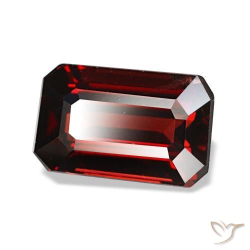 Granato almandino naturale rosso da 2,48 ct, taglio smeraldo, VS