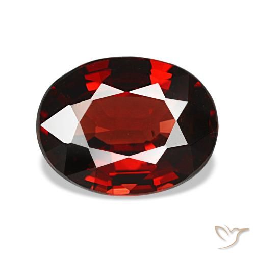 Granato almandino naturale rosso da 2,06 ct, taglio ovale, VVS-VS