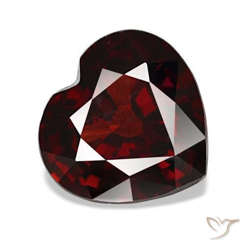 Granato almandino naturale rosso da 3,71 ct, a forma di cuore, VS