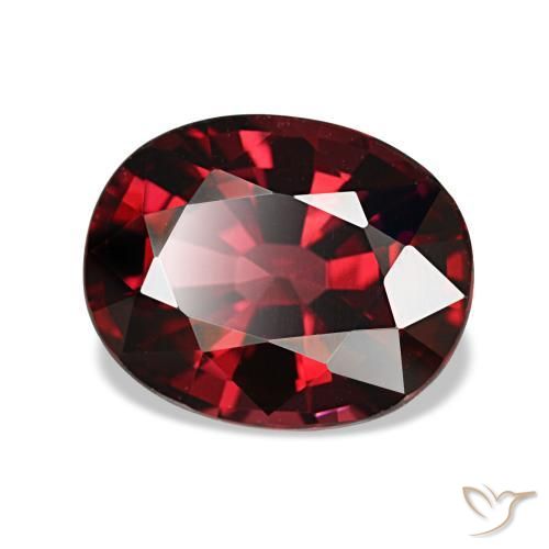 Granato almandino naturale rosso da 3,08 ct, taglio ovale, VVS-VS