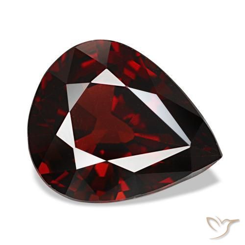 Granato almandino naturale rosso da 4,33 ct, taglio a pera, VVS-VS