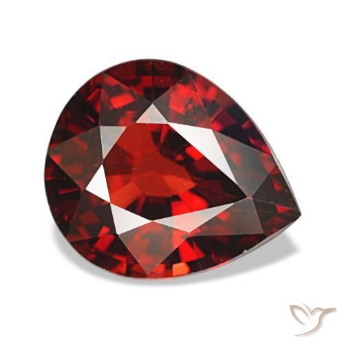 Granato almandino naturale rosso da 2,59 ct, taglio a pera, VS