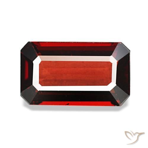 Granato almandino naturale rosso da 3,44 ct, taglio smeraldo, VVS-VS