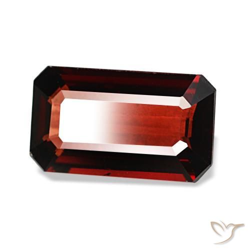 Granato almandino naturale rosso da 3,44 ct, taglio smeraldo, VVS-VS