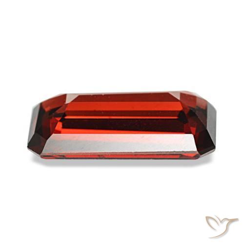 Granato almandino naturale rosso da 3,44 ct, taglio smeraldo, VVS-VS