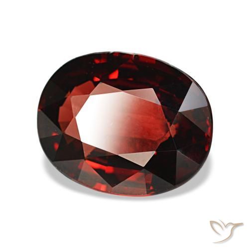 Granato almandino naturale rosso da 2,90 ct, taglio ovale, VVS-VS
