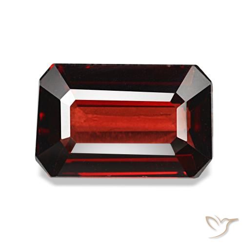 Granato almandino naturale rosso da 3,08 ct, taglio smeraldo, VVS-VS