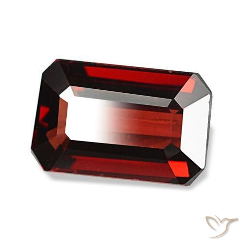 Granato almandino naturale rosso da 3,08 ct, taglio smeraldo, VVS-VS