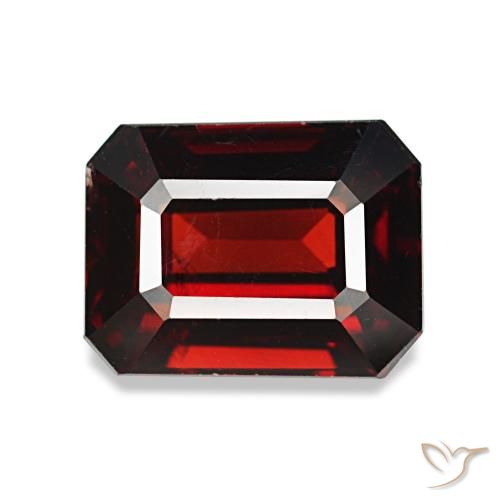 Granato almandino naturale rosso da 3,32 ct, taglio smeraldo, VS