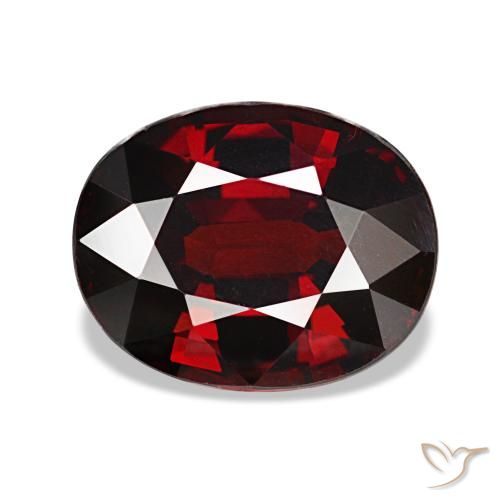 Granato almandino naturale rosso da 3,36 ct, taglio ovale, VVS-VS
