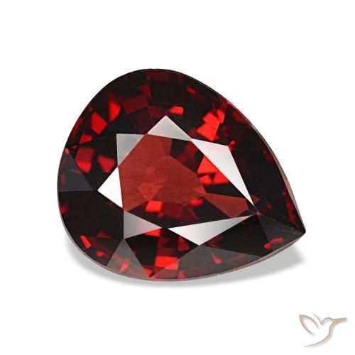 Granato almandino naturale rosso da 2,67 ct, taglio a pera, VVS-VS