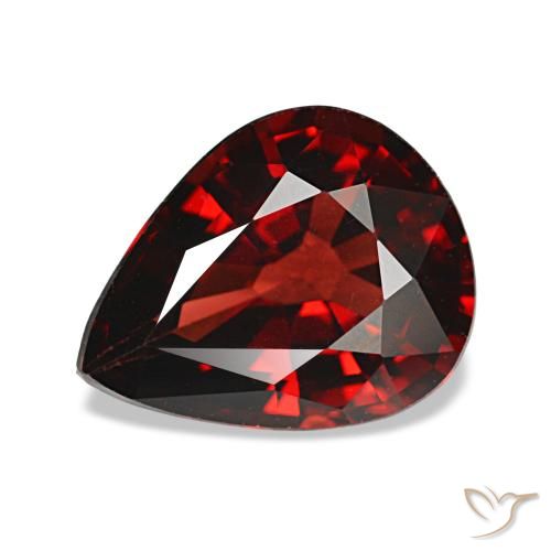 Granato almandino naturale rosso da 2,43 ct, taglio a pera, VVS-VS