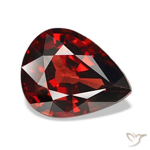 Granato almandino naturale rosso da 2,43 ct, taglio a pera, VVS-VS