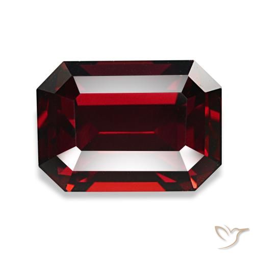 Granato almandino naturale rosso da 3,49 ct, taglio smeraldo, VVS
