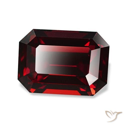 Granato almandino naturale rosso da 3,49 ct, taglio smeraldo, VVS