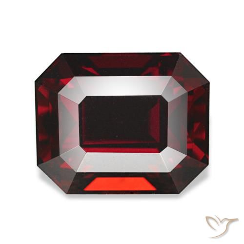 Granato almandino naturale rosso da 4,68 ct, taglio smeraldo, VVS