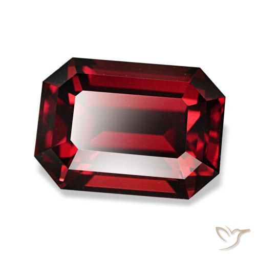 Granato almandino naturale rosso da 3,40 ct, taglio smeraldo, VVS