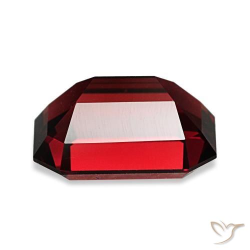 Granato almandino naturale rosso da 3,40 ct, taglio smeraldo, VVS