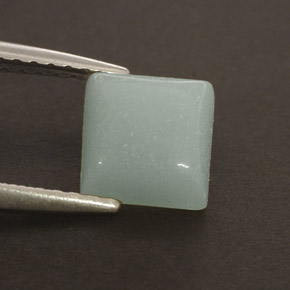 Amazzonite naturale verde da 1,37 ct, quadrato, opaco
