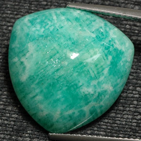 Amazzonite verde naturale da 16,81 ct, trillion, opaco