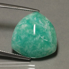Amazzonite naturale verde da 14,87 ct, trillion, opaco