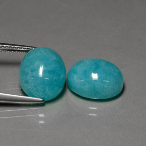 Amazzonite naturale verde blu da  ct, taglio ovale, opaco