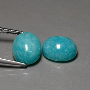 Gemme di Amazzonite Verde blu naturale da  ct, Taglio ovale, Opaco