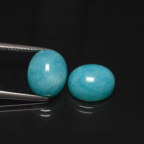 Amazzonite naturale blu da  ct, taglio ovale, traslucido