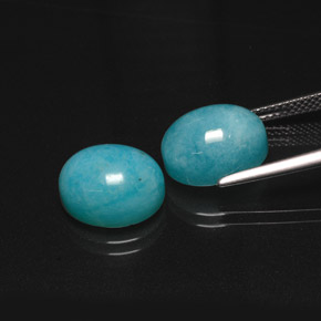 Amazzonite naturale blu da  ct, taglio ovale, traslucido