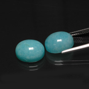 Amazzonite naturale blu da  ct, taglio ovale, traslucido