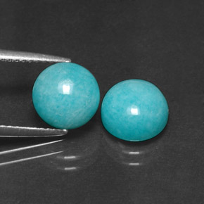 Gemme di Amazzonite Verde blu naturale da  ct, Taglio rotondo, Opaco