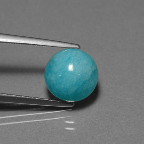 Amazzonite Verde blu naturale da 3,80 ct, Taglio rotondo, Opaco